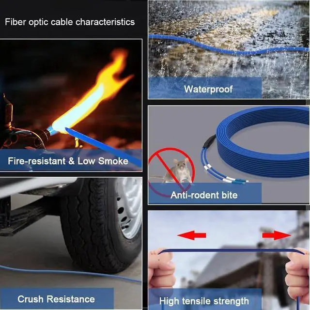 Alt view image 3 of 5 - E-link 50M OS2 LC-LC Outdoor Armored Simplex Single Mode Fiber Cable LSZH