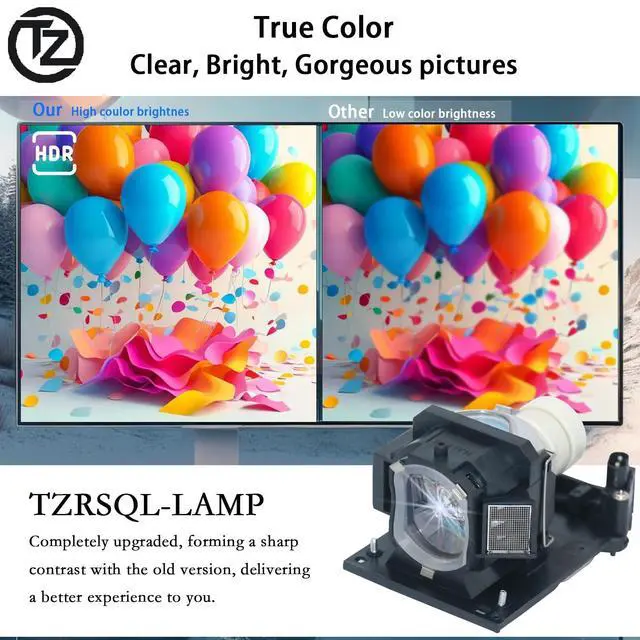 Alt view image 3 of 5 - TZRSQL DT01511 DT01431 Replacement Projector Lamp Bulb for Hitachi CP-AW3005 CP-AX2505 CP-AX3505 CP-BX301WN CP-TW2505 CP-TW3005 CP-AW2505 CP-AX2503 CP-X2530WN CP-X3030WN CP-WX4042WN/CW250WN CPX2542WN