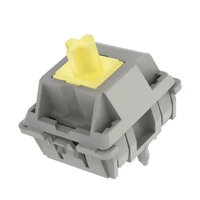 Alt view image 2 of 5 - DUROCK POM Switches, Full POM Pre-Lubed Mechanical Keyboard Switches Smooth P3 Stem 5-Pin Key Switches (67g POM Sunflower T1 Tactile Switches, 70pcs)
