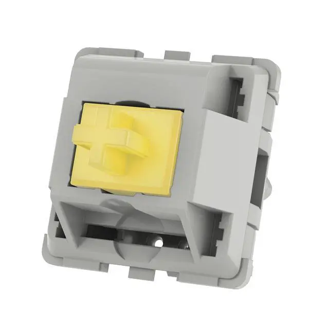 Alt view image 3 of 5 - DUROCK POM Switches, Full POM Pre-Lubed Mechanical Keyboard Switches Smooth P3 Stem 5-Pin Key Switches (67g POM Sunflower T1 Tactile Switches, 70pcs)