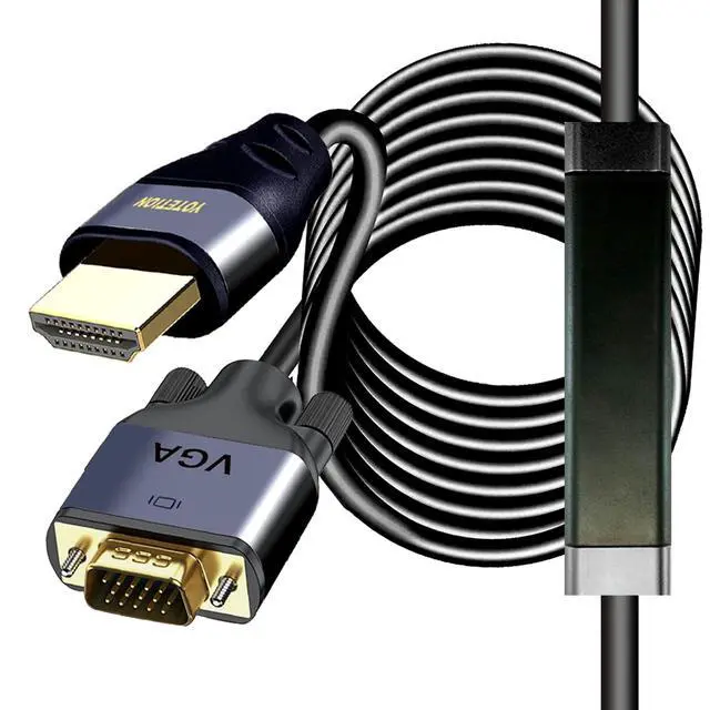 Alt view image 5 of 5 - YOTETION HDMI to VGA 50Ft Cable with IC, Gold-Plated HDMI to VGA Compatible for Computer, Desktop, Laptop, PC, Monitor, Projector,HDTV, Raspberry Pi, Roku, Xbox and More, Grey