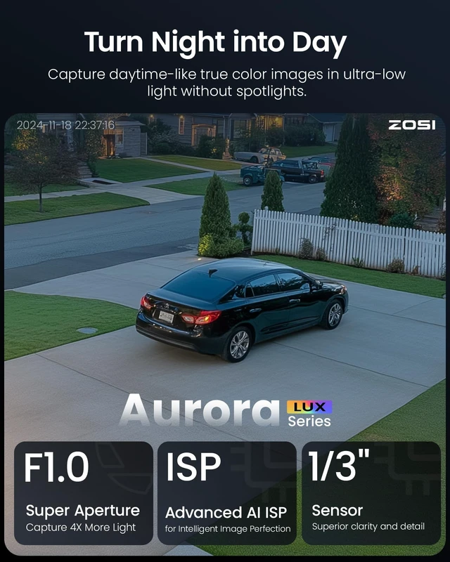 Alt view image 3 of 5 - ZOSI C186 5MP Security PoE Camera, 2 Pack Wired Audio Bullet IP Camera