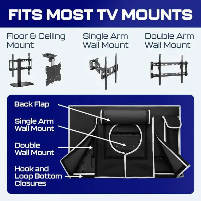 Alt view image 5 of 5 - Outdoor TV Cover 75 Inch Weatherproof and Waterproof TV Covers ^^ Outdoor TV Enclosure ^^ Smart Shield TV Screen Protector for Outside TV ^^ Cover for Moving ^^ TV Display ProtectorsZipper