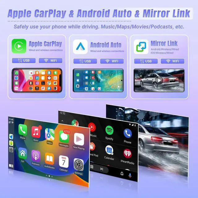 Alt view image 3 of 5 - Leadfan 8 Core Car Radio for Toyota Camry 2012 2013 2014(Not Fit Large Screen or J.B.L)Wireless Carplay Android Auto, 10.1" Touchscreen Android 12 Camry Stereo GPS Bluetooth FM WIFI SWC+Backup