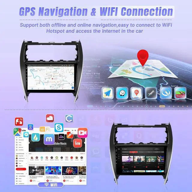 Alt view image 4 of 5 - Leadfan 8 Core Car Radio for Toyota Camry 2012 2013 2014(Not Fit Large Screen or J.B.L)Wireless Carplay Android Auto, 10.1" Touchscreen Android 12 Camry Stereo GPS Bluetooth FM WIFI SWC+Backup