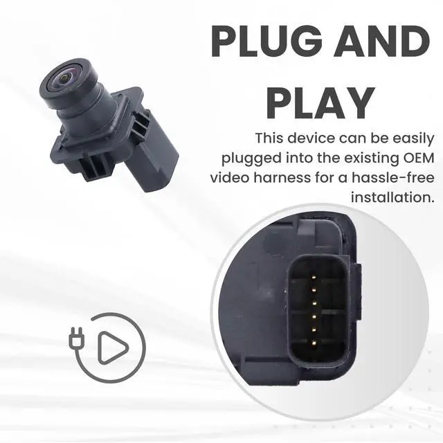 Alt view image 4 of 5 - Backup Camera Replaces for 2013 2014 2015 2016 2017 2018 2019 Lincoln MKT OE Part # EE9Z19G490-A EE9T19G490AA DE9Z19G490A (EE9Z-19G490-A EE9T-19G490-AA DE9Z-19G490-A)