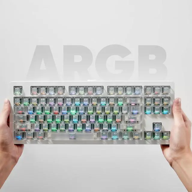 Alt view image 5 of 5 - MONSGEEK M3 V5 HE Rapid Trigger Gaming Keyboard Quick Release Aluminum Mechanical Keyboard, White Transparent AstroAim Magnetic Switch