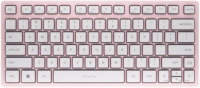 Main image of CHERRY KW 7100 MINI BT, Compact Wireless Multi Device Keyboard with 3 Bluetooth Channels, Slim Design, SX Scissor Switches, incl. Carrying Case, Cherry Blossom
