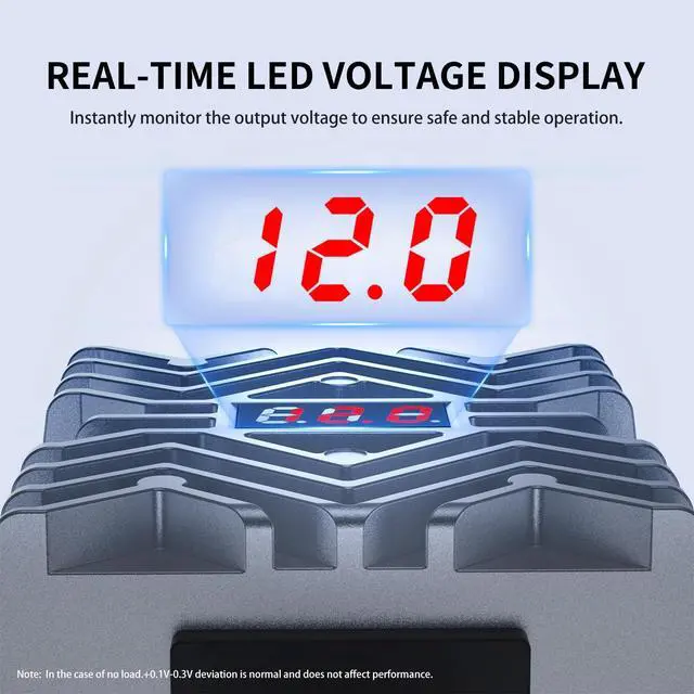 Alt view image 2 of 5 - 24V to 12V Step Down Converter with LED Voltage Display & MCU, 30A DC-DC Buck Converter IP67 Waterproof for Golf Cart,Car, Truck, Boat, Solar, 360W