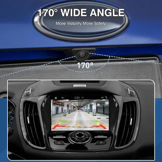 Alt view image 5 of 5 - Rear View Backup Reverse Camera Compatible with Ford Escape 2014 2015 2016, Safety Parking Back Up Assist Camera OE Number EJ5Z-19G490-A GJ5T-19G490-AB,590-419