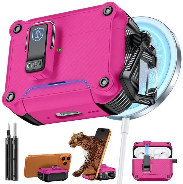 Main image of Inesore for AirPods Pro 3 Case with Secure Lock (Rose red)