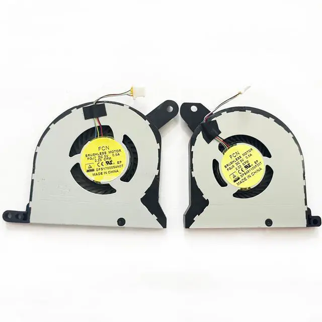 Alt view image 2 of 5 - Fleshy Leaf CPU+GPU Cooling Fan Replacement for Dell Alienware13 ALW13E P56G M13X DC5V Series 0XXR13 DFS501105PR0T FFTN DFS170005030T FFTM