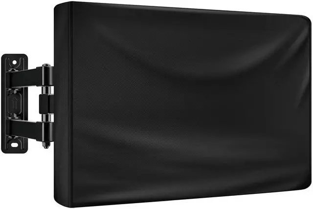 Main image of HUFUOUT Outdoor TV Cover 65-69 Inch, TV Display Protector, Waterproof and Weatherproof Outside Flat Screen Cover (65''W x 40''H), 600D Fabric, Black (65''-69")
