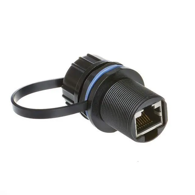 Alt view image 4 of 5 - ANMBEST 5PCS Panel Mounting Shielded RJ45 Waterproof Cat5/5e/6 8P8C Connector Ethernet LAN Cable Connector Double Head Adapter with Waterproof/Dust Cap