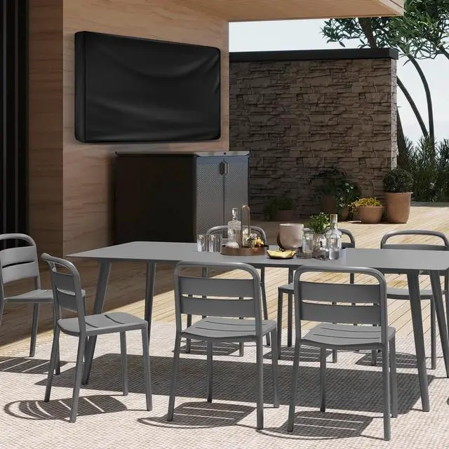 Alt view image 5 of 5 - HUFUOUT Outdoor TV Cover 65-69 Inch, TV Display Protector, Waterproof and Weatherproof Outside Flat Screen Cover (65''W x 40''H), 600D Fabric, Black (65''-69")