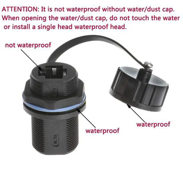 Alt view image 5 of 5 - ANMBEST 5PCS Panel Mounting Shielded RJ45 Waterproof Cat5/5e/6 8P8C Connector Ethernet LAN Cable Connector Double Head Adapter with Waterproof/Dust Cap
