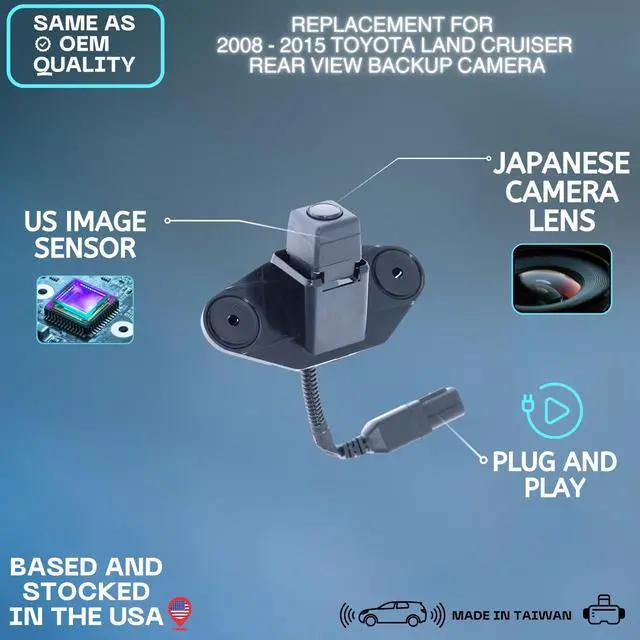 Alt view image 2 of 5 - Backup Camera Replaces for 2008-2015 Toyota Land Cruiser OE Part # 86790-60082, 86790-60081, 86790-60080