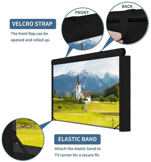 Alt view image 4 of 5 - Easy-Going Outdoor TV Cover with Roll Up Front Flat for 48-50 inch, Waterproof and Weatherproof TV Cover for Flat Screen TV, Black
