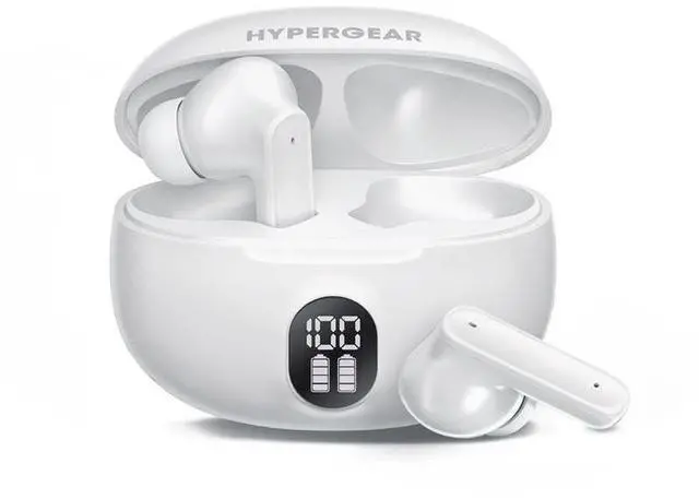 Main image of HyperGear Active Noise Cancelling Wireless Earbuds + Dual Mics for Crystal-Clear Calls Upgraded Bluetooth 6.0 & Portable Charging Case with Digital Power Display