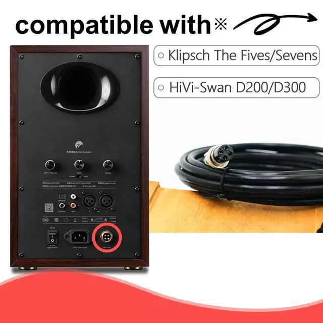 Alt view image 2 of 5 - 4-Core Primary-Secondary Speaker Link Cable for Klipsch The Fives/Sevens/Nines & HiVi-Swans D200/D300 ^^ Master-Slave Audio Extension Wire ^^ Shielded Lossless Hi-Fi Cable (2m/3m/5m/8m/10m) (26.24ft)
