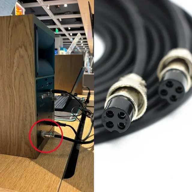 Alt view image 3 of 5 - 4-Core Primary-Secondary Speaker Link Cable for Klipsch The Fives/Sevens/Nines & HiVi-Swans D200/D300 ^^ Master-Slave Audio Extension Wire ^^ Shielded Lossless Hi-Fi Cable (2m/3m/5m/8m/10m) (26.24ft)