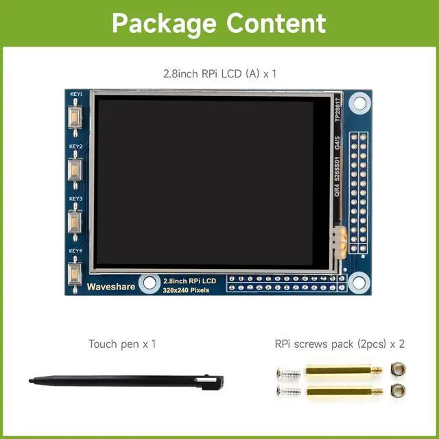 Alt view image 2 of 5 - Waveshare 2.8inch Resistive Touch Screen TFT LCD, Compatible with Raspberry Pi 5/4B/3B/Zero/Zero W/Zero 2W/Pico/Pico W/Pico WH, 320x240 Resolution