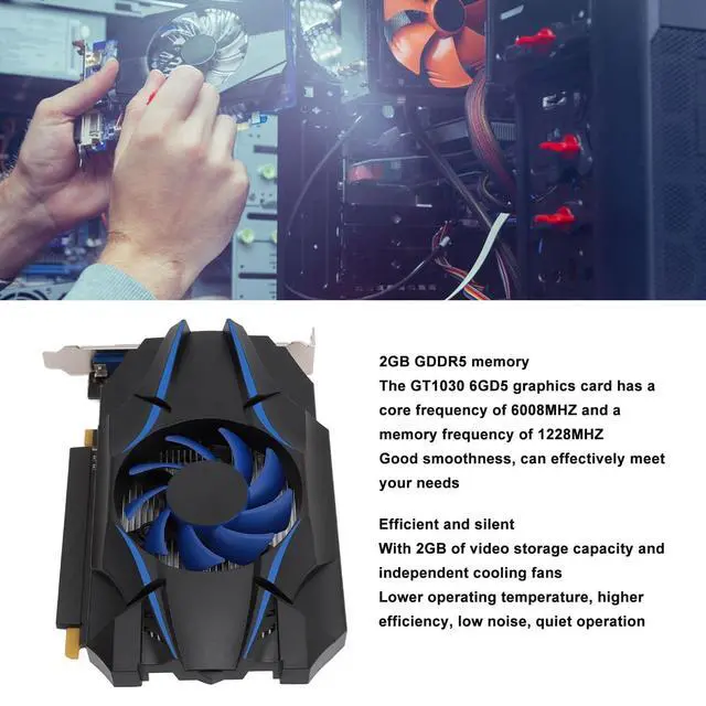 Alt view image 2 of 5 - SENECESLI 2GB GDDR5 Graphics Card ^^ 6008MHz Core Clock, Passive Cooling & DirectX 12 Support Ideal for HD Media & Light Gaming