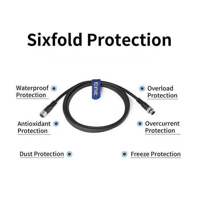 Alt view image 3 of 5 - Eonvic Industrial M12 5 Pin Male to Female Aviation Sensor Connector Electrical PVC Cable 100M