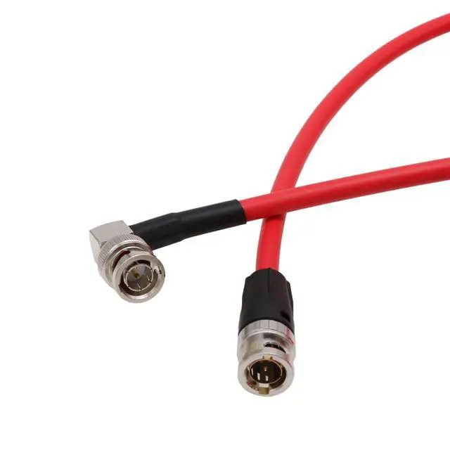 Alt view image 4 of 5 - HangTon 12G SDI Raw 4K 60p Video Cable Right Angle to Straight BNC 75 ohm Coaxial Shielded for Sony Alexa DSMC2 Camera Blackmagic SmallHD Atomos Monitor (1m, Red)