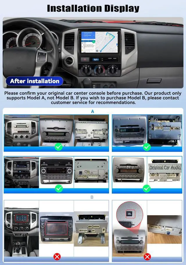 Alt view image 2 of 5 - 4G+64G Android Car Stereo for Toyota Tacoma 2005-2015 with Wireless Carplay Android Auto 9 Inch Touch Screen Head Unit Replacement Backup Camera WiFi GPS RDS Bluetooth