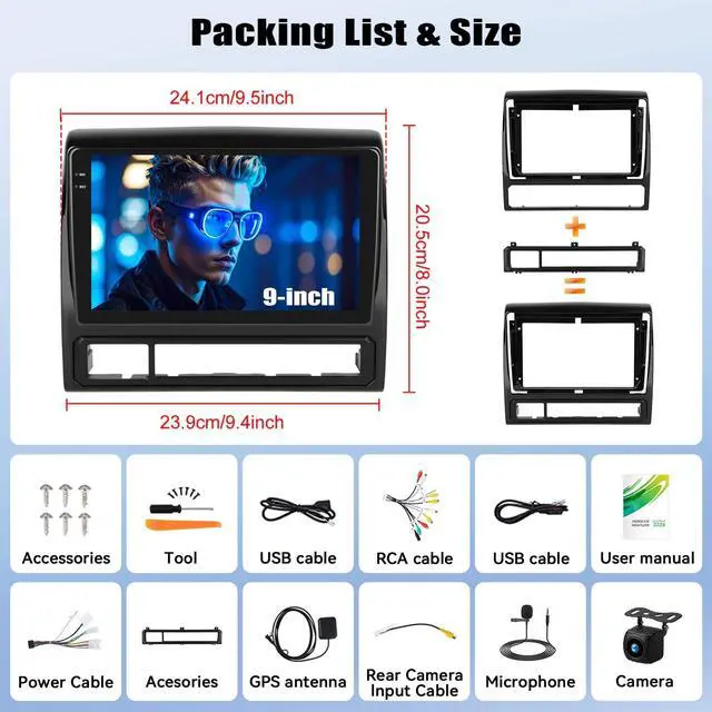 Alt view image 3 of 5 - 4G+64G Android Car Stereo for Toyota Tacoma 2005-2015 with Wireless Carplay Android Auto 9 Inch Touch Screen Head Unit Replacement Backup Camera WiFi GPS RDS Bluetooth