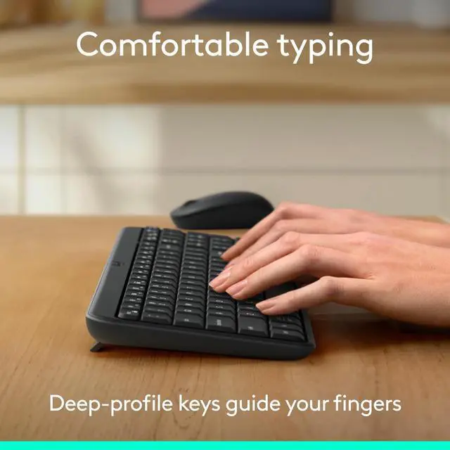 Alt view image 4 of 5 - Logitech MK250 Bluetooth Wireless Mouse and Keyboard Combo: Fast & Easy Connectivity, Compact Wireless Keyboard, Ambidextrous Mouse, Durable Build - Windows/MacOS - Rose