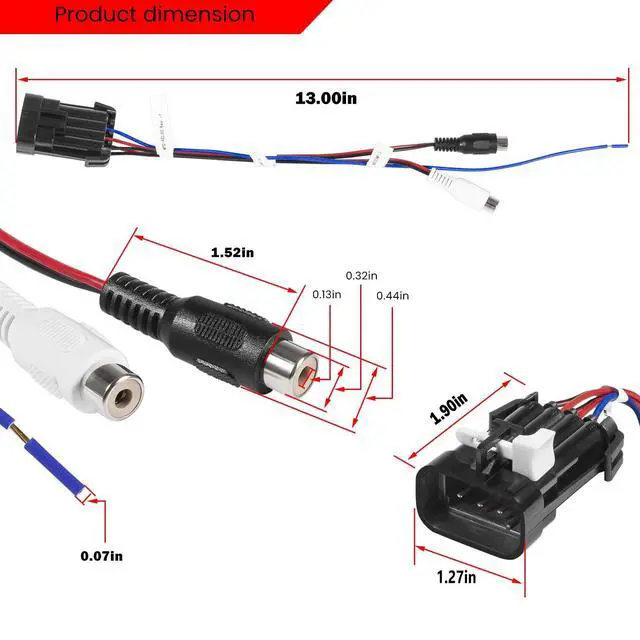 Alt view image 4 of 5 - Audio Adapter Line for Polaris RZR Ranger, for Ride Command 7 Display