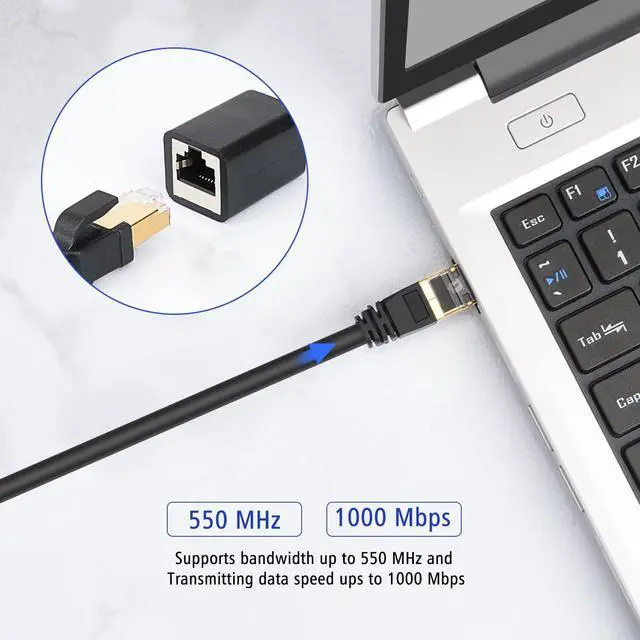Alt view image 5 of 5 - J&D Cat6 Ethernet Cable 3 feet (5-Pack), Gold Plated RJ45, 10Gbps for Gaming/Streaming/Networking, Outdoor and Indoor
