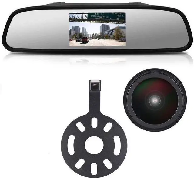 Main image of 1280 * 720 Pixels Car Third Roof Brake Lamp Rear View Backup Camera Replacement for Jeep Wrangler Willys Unlimited Sahara Spare tire Rubicon 2007-2015+4.3" Reverse Mirror