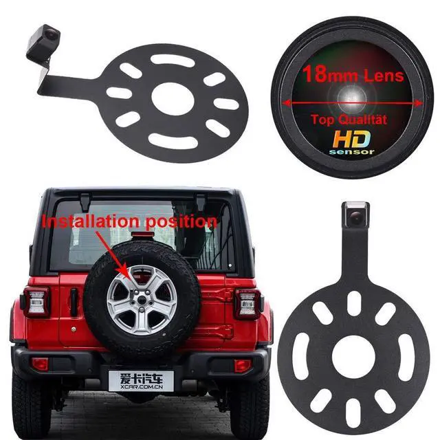 Alt view image 3 of 5 - 1280 * 720 Pixels Car Third Roof Brake Lamp Rear View Backup Camera Replacement for Jeep Wrangler Willys Unlimited Sahara Spare tire Rubicon 2007-2015+4.3" Reverse Mirror