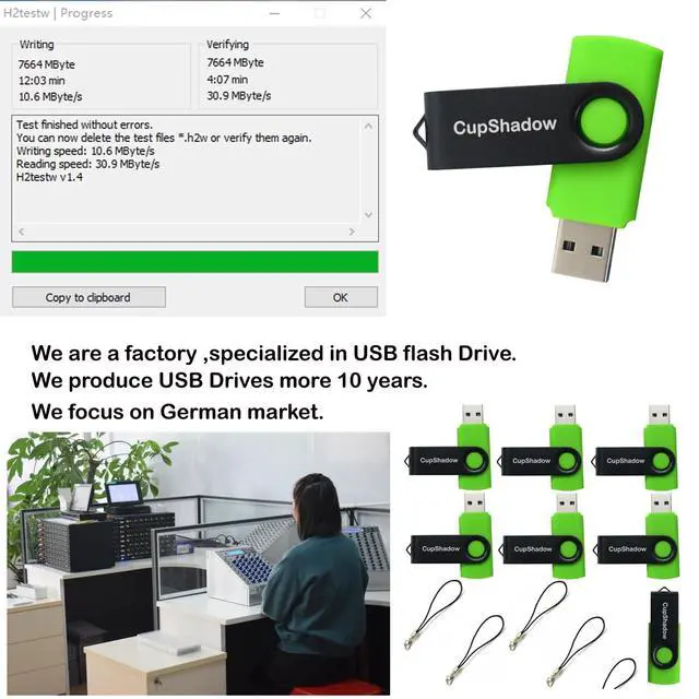 Alt view image 3 of 4 - lcwamy 8GB USB Flash Drives Bulk USB Flash Drive 8GB Thumb Drive 15 Pack USB2.0 Flash Drive Bulk USB Drive Bulk CupShadow USB (Green)