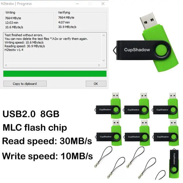 Alt view image 2 of 4 - lcwamy 8GB USB Flash Drives Bulk USB Flash Drive 8GB Thumb Drive 15 Pack USB2.0 Flash Drive Bulk USB Drive Bulk CupShadow USB (Green)