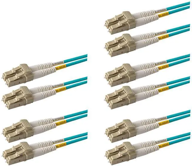 Main image of SpeedyFiberTX - 5-Pack 1 Meter Multimode 10G OM3 50/125 Fiber Patch Cable, Duplex LC to LC, Slim Zipcord Fire Retardant Plenum OFNP Cable Jacket