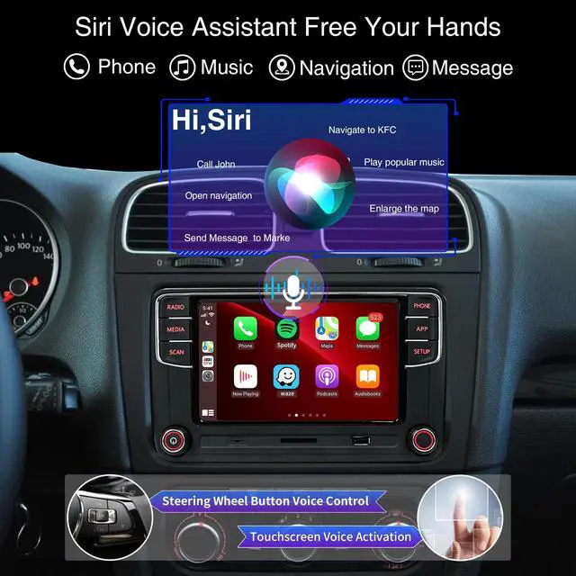 Alt view image 4 of 5 - SCUMAXCON 6.5" Car Stereo Radio RCD360 PROIII PRO3 RCD330 Wireless Carplay Bluetooth RVC USB SD for VW Golf mk5 mk6 Passat Polo Jetta EOS CC