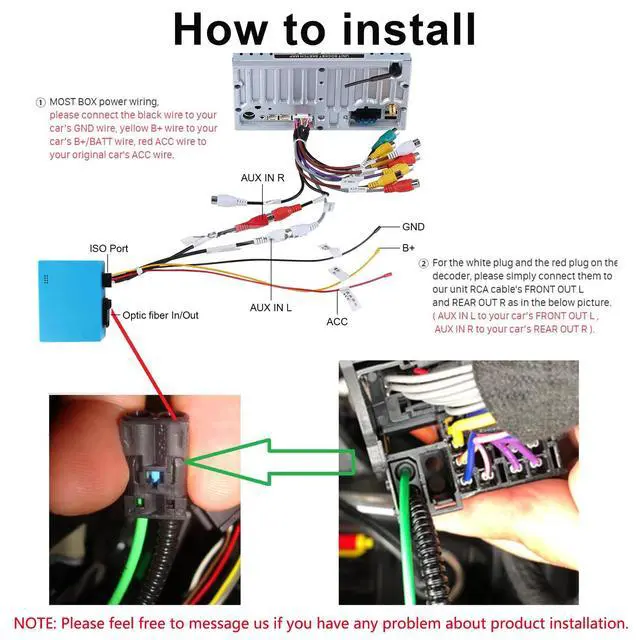 Alt view image 3 of 5 - LEXXSON Optic Fiber Decoder for Mercedes-Benz ML/GL/R Class/S W221/CLS, Optical Box Most Adapter for Porsche 911 Cayman, Optic Car Radio Stereo Audio Converter Amplifier Replacement for BMW Audi VW