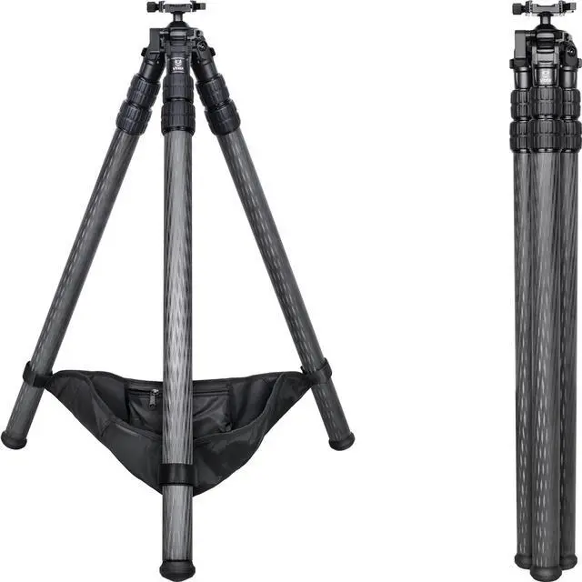 Main image of VICELK MK403R Carbon Fiber Tripod for Hunting, 44mm Ball Head Adapter with Arca Swiss Quick Release Flip-locking, 360 Rotating for Shooting, Hunting and Outdoors, Max Tube 40mm/1.57", Load 40kg/88lbs