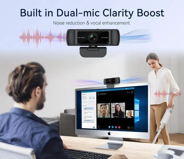 Alt view image 5 of 5 - Amdony Streaming Webcam for PC, 1080P Computer Web Camera with Microphone