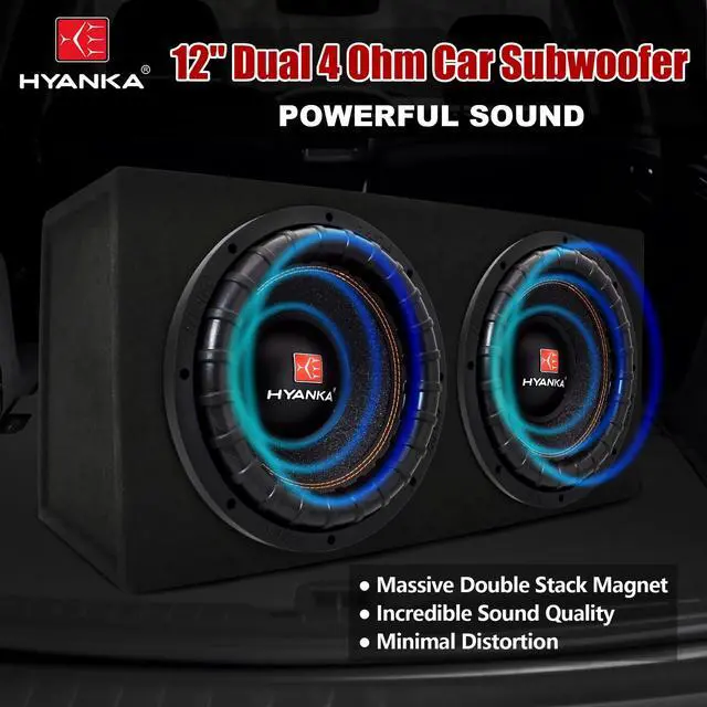 Alt view image 2 of 5 - H YANKA BSP-12-4 12 Inch Subwoofer 2800W Max Power, 3" Dual Voice Coil, 4 Ohm, Car Audio Subwoofer, Black Aluminum Basket, Paper Cone, Deep Bass for Cars