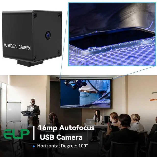 Alt view image 4 of 5 - ELP 16mp USB Autofocus Camera for Computer Mini UVC USB2.0 4K USB Webcam AF with 100degree Mini Size Lens IMX298 Video Lightburn Webcamera Industrial Embedded Web cam for Laptop PC Raspberry Pi