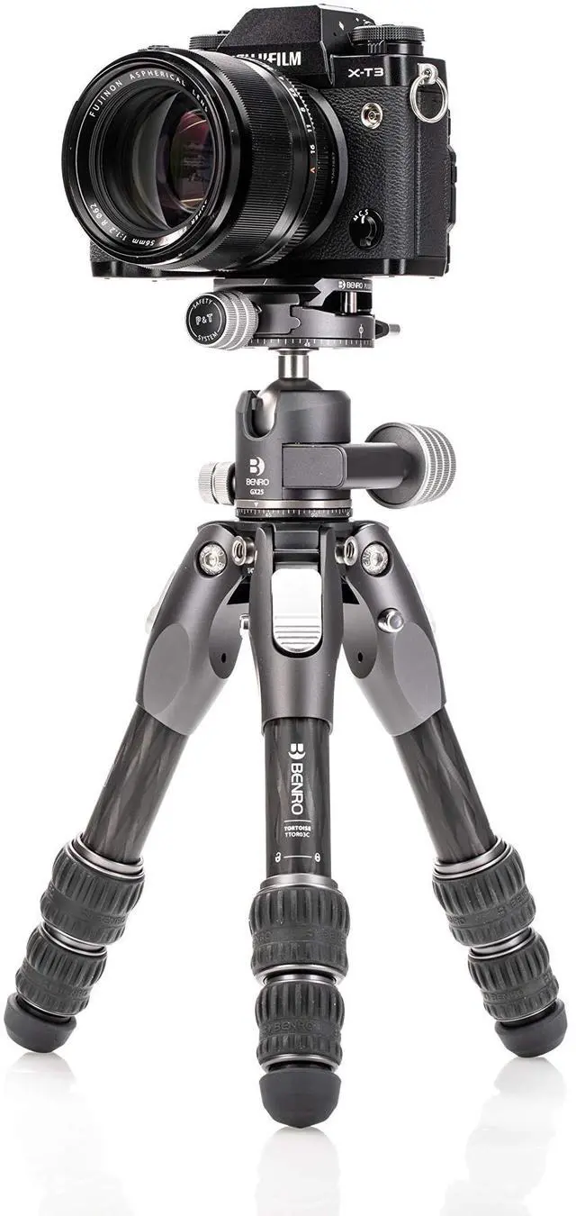 Alt view image 5 of 5 - Benro Tortoise Columnless Carbon Fiber Zero Series Tripod with GX25 Ballhead, 3 Leg Sections, Twist Leg Locks, Padded Carrying Case (TTOR03CGX25)