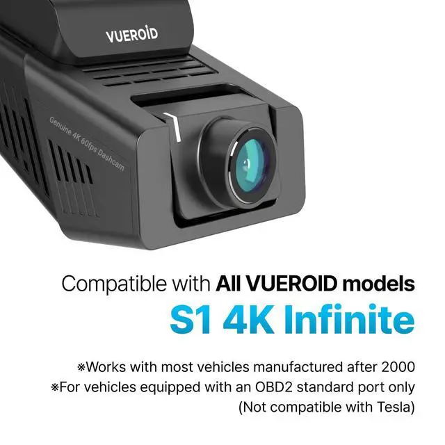 Alt view image 2 of 5 - Vueroid OBD2 Power Cable for Dash Cam, OBDII Constant Power Supply Cable, Plug & Play, Supports Parking Mode, Low Voltage Protection