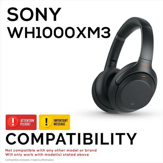Alt view image 2 of 5 - Hybrid Gel Earpads for Sony WH-1000XM3 Headphones, Cool Gel, Super Soft Fabric, PU Leather & Thicker Memory Foam for Additional Comfort, by Brainwavz