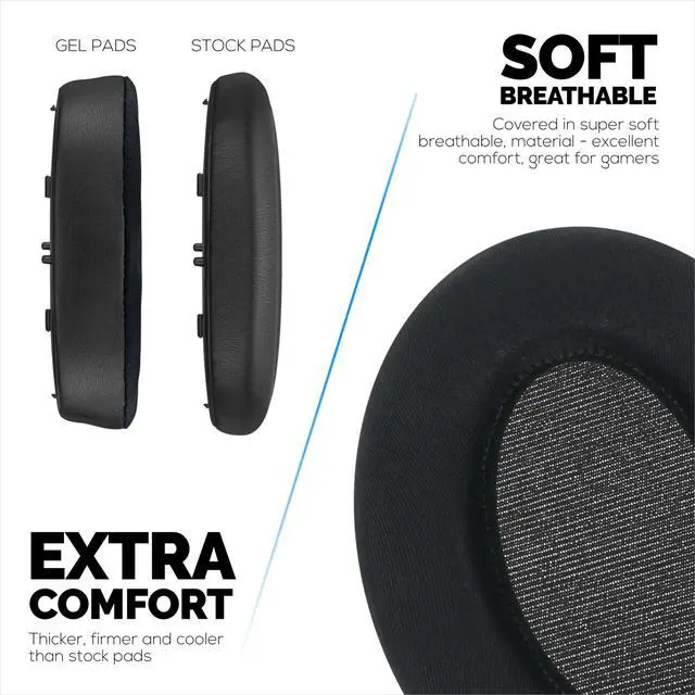 Alt view image 4 of 5 - Hybrid Gel Earpads for Sony WH-1000XM3 Headphones, Cool Gel, Super Soft Fabric, PU Leather & Thicker Memory Foam for Additional Comfort, by Brainwavz