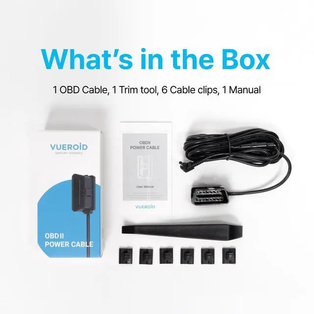 Alt view image 5 of 5 - Vueroid OBD2 Power Cable for Dash Cam, OBDII Constant Power Supply Cable, Plug & Play, Supports Parking Mode, Low Voltage Protection